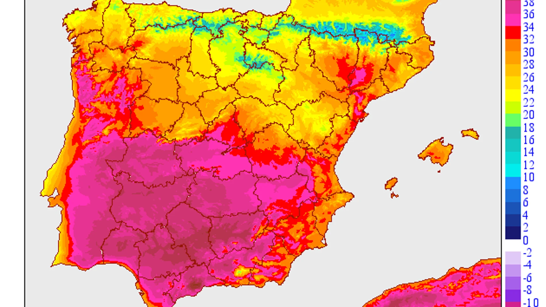 Temperaturas máximas y mínimas de este lunes