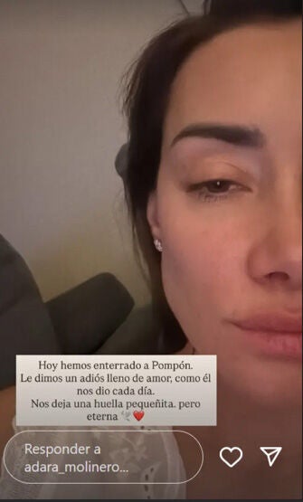 Adara en uno de sus stories por el pobre Pompón