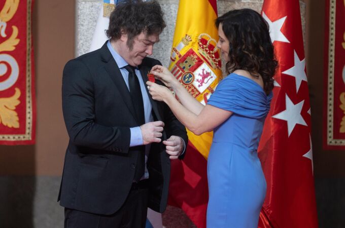 El TSJM inadmite el recurso del PSOE contra la concesión de la Medalla Internacional de la Comunidad a Milei