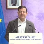 El presidente de la Junta, Alfonso Fernández Mañueco, visita las obras de la carretera de Palencia a Cantabria