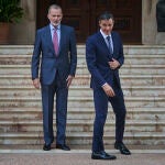 Despacho del presidente del gobierno Pedro Sánchez con S.M. el Rey Felipe VI, en el Palacio de Marivent, en Palma de Mallorca. 