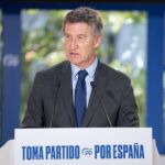 Alberto Núñez Feijóo, este lunes en Génova, durante el Comité Ejecutivo Nacional del PP