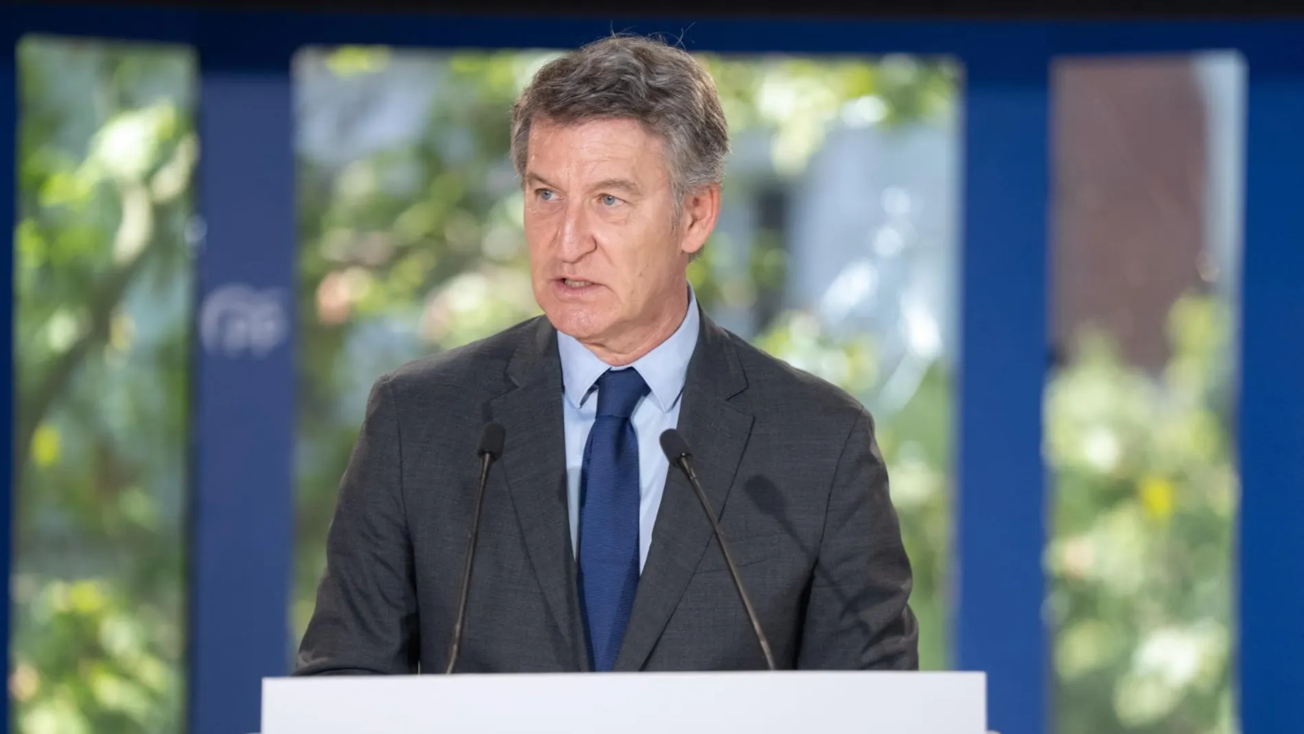 Alberto Núñez Feijóo, este lunes en Génova, durante el Comité Ejecutivo Nacional del PP