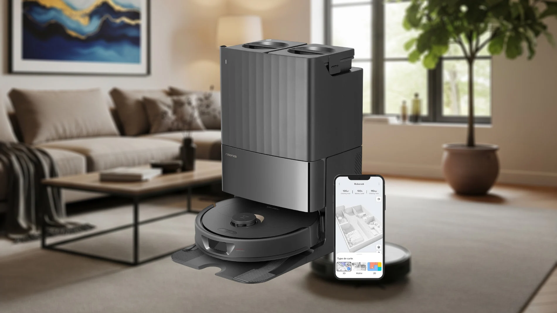 Este robot aspirador incluye la base de carga