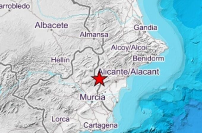 Lugar donde se ha registrado el seísmo en Algueña