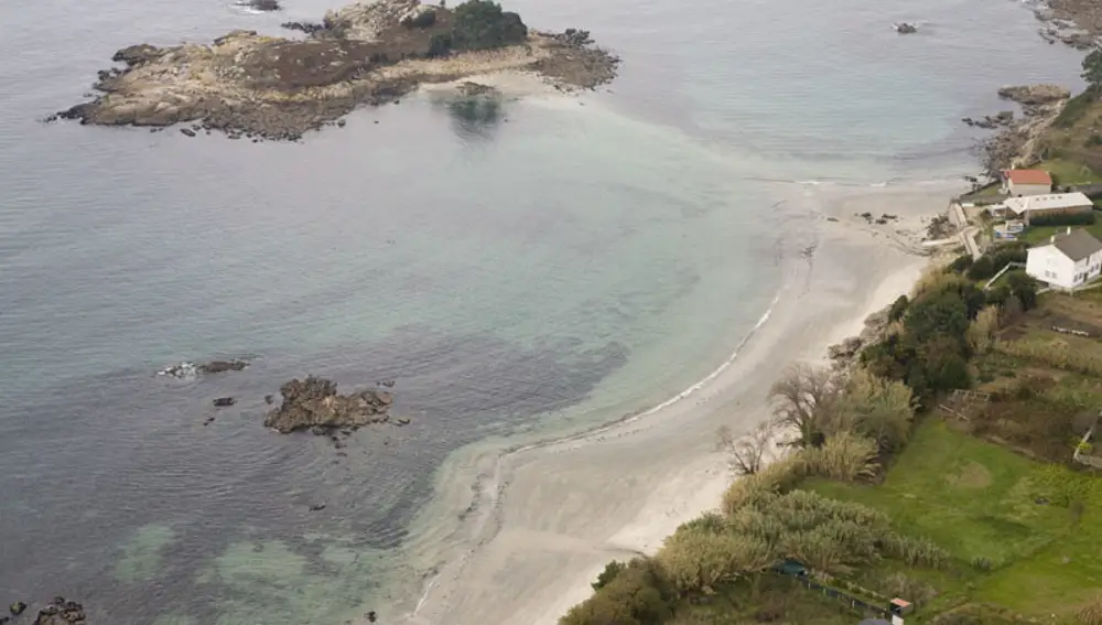Vista aérea de la playa.