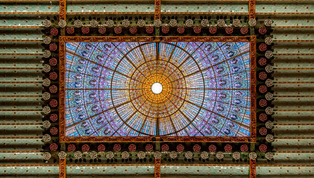 Detalle de iluminación del interior del Palau de la Música de Barcelona