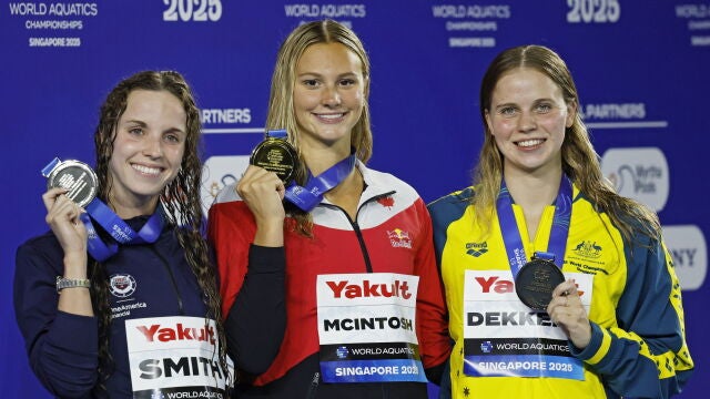 Summer McIntosh sumó su tercer oro en los Mundiales de Singapur