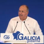 Miguel Tellado, secretario general del PP, este viernes en un acto de partido en Santiago de Compostela, Galicia. 