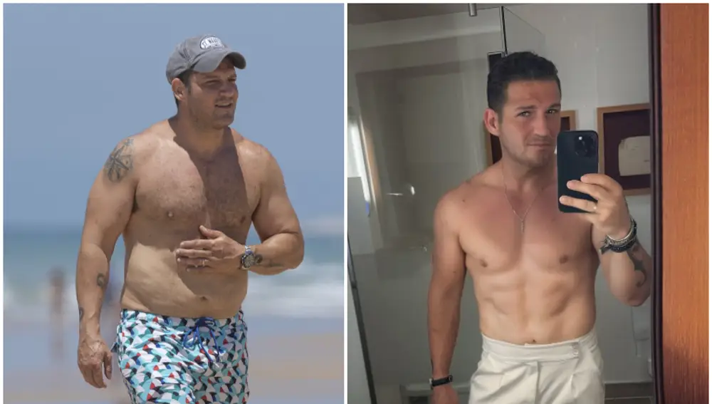Manu Tenorio en verano de 2023 y Manu Tenorio en verano de 2025