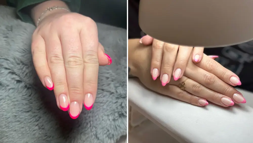 Manicura francesa rosa