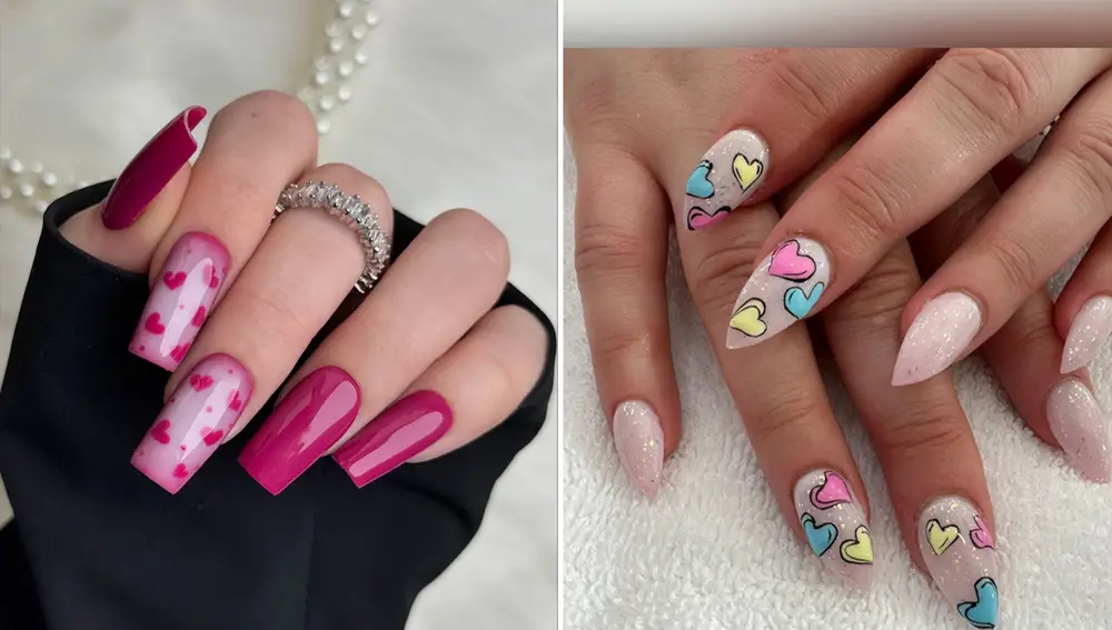 Manicuras con corazones