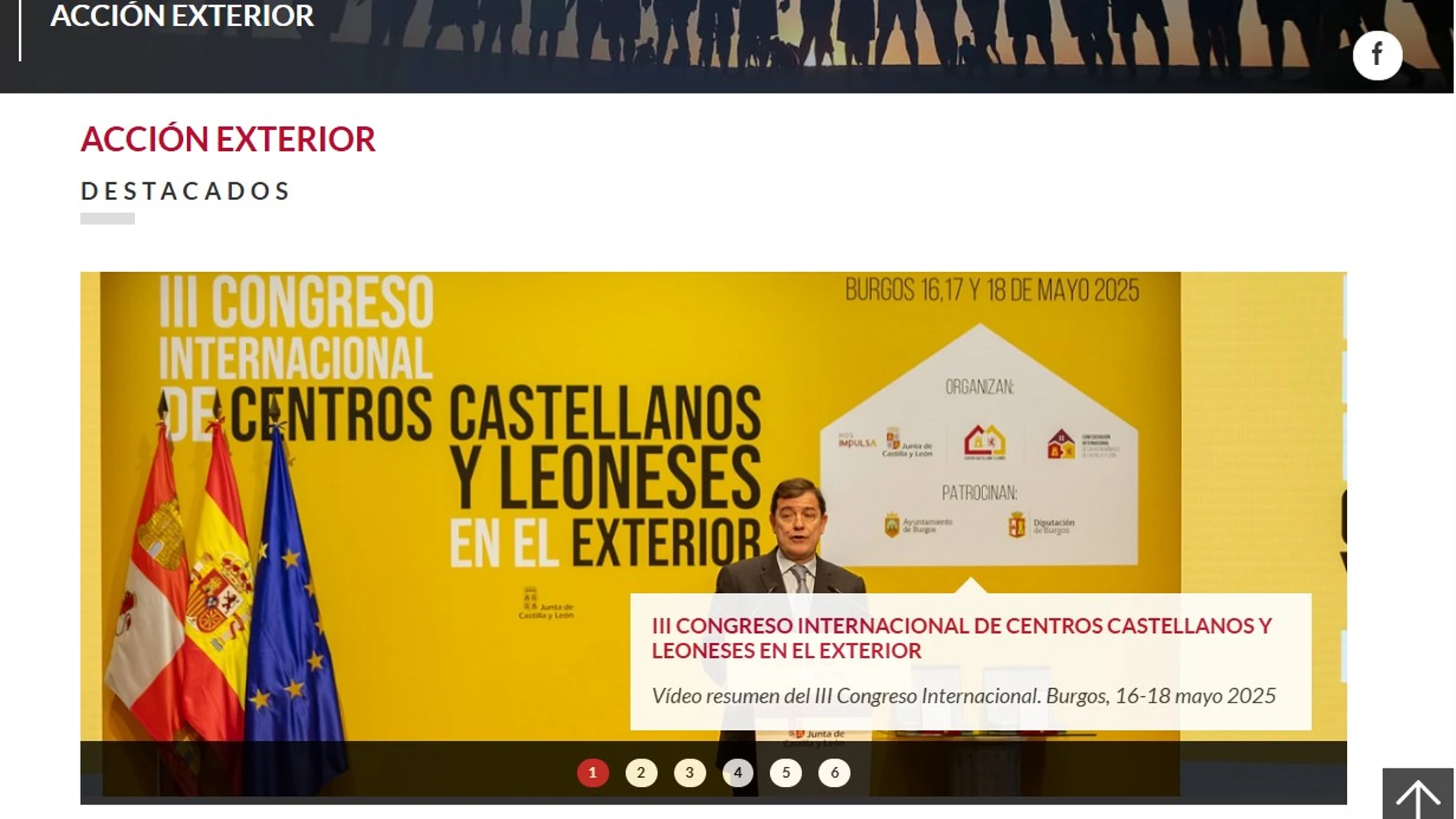 Imagen del portal web de acción exterior de la Junta