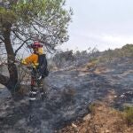 Sucesos.- Los rayos provocan varios conatos de incendio forestal en Moratalla, Caravaca y Jumilla