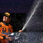 Lando Norris, en el podio de Hungaroring