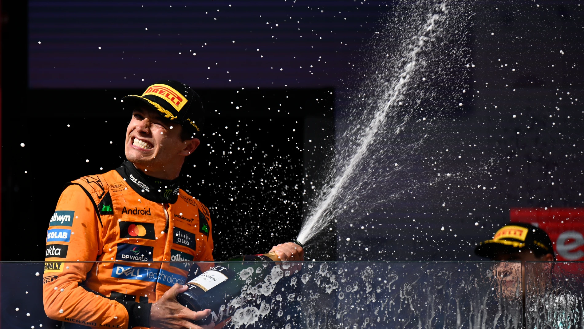 Lando Norris, en el podio de Hungaroring