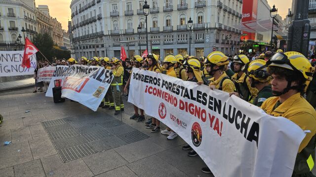 La protesta de ayer en la Puerta del Sol
