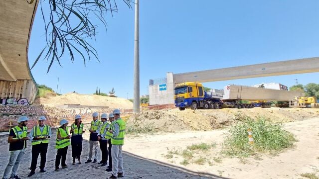 Obras para el nuevo carril BUS-VAO del Aljarafe.
