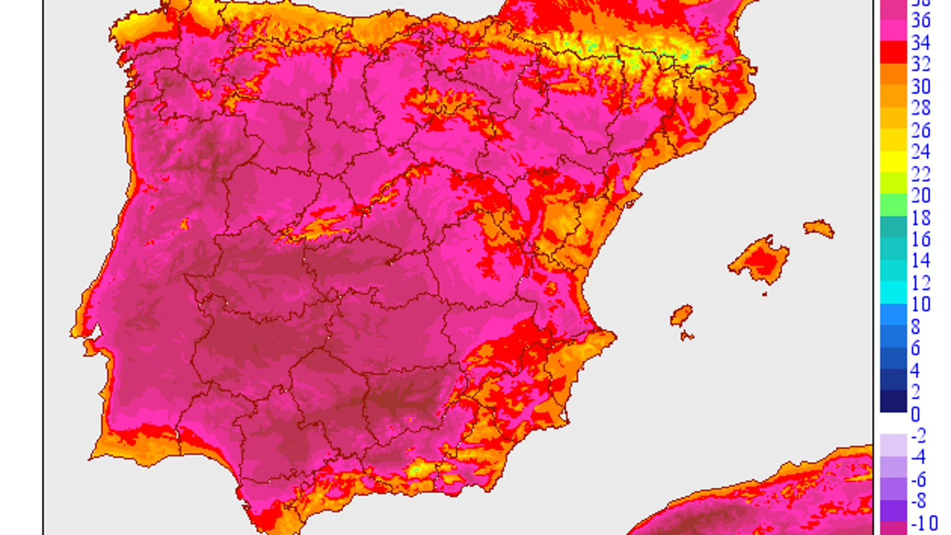Temperaturas máximas de este lunes 4 de agosto