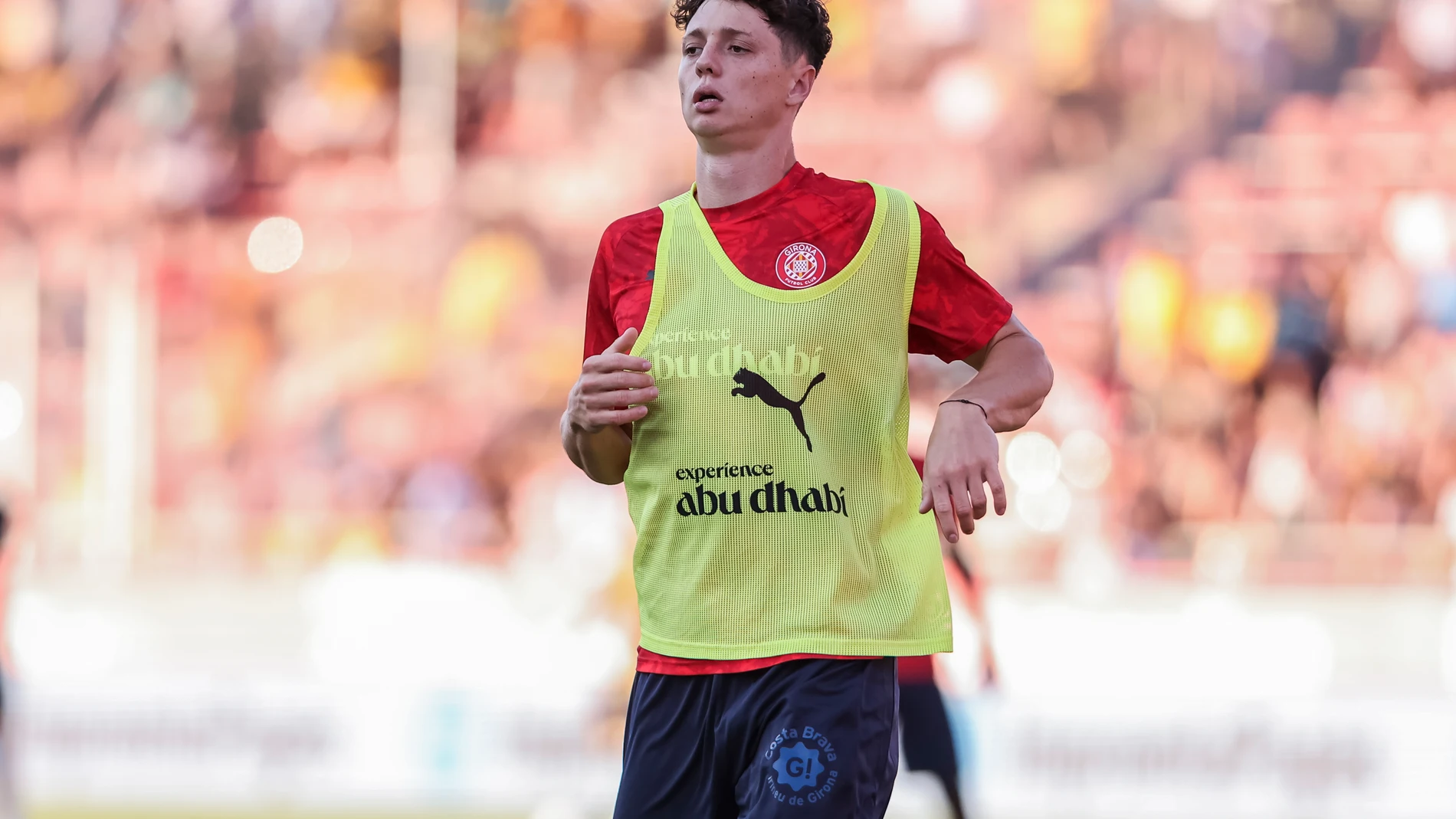 Ladislav Krejci of Girona FC warms up during the 48th Costa Brava Trophy, football match played between Girona FC and Wolverhampton Wanderes at Estadio de Montilivi on August 03, 2025 in Girona, Spain. AFP7 03/08/2025 ONLY FOR USE IN SPAIN