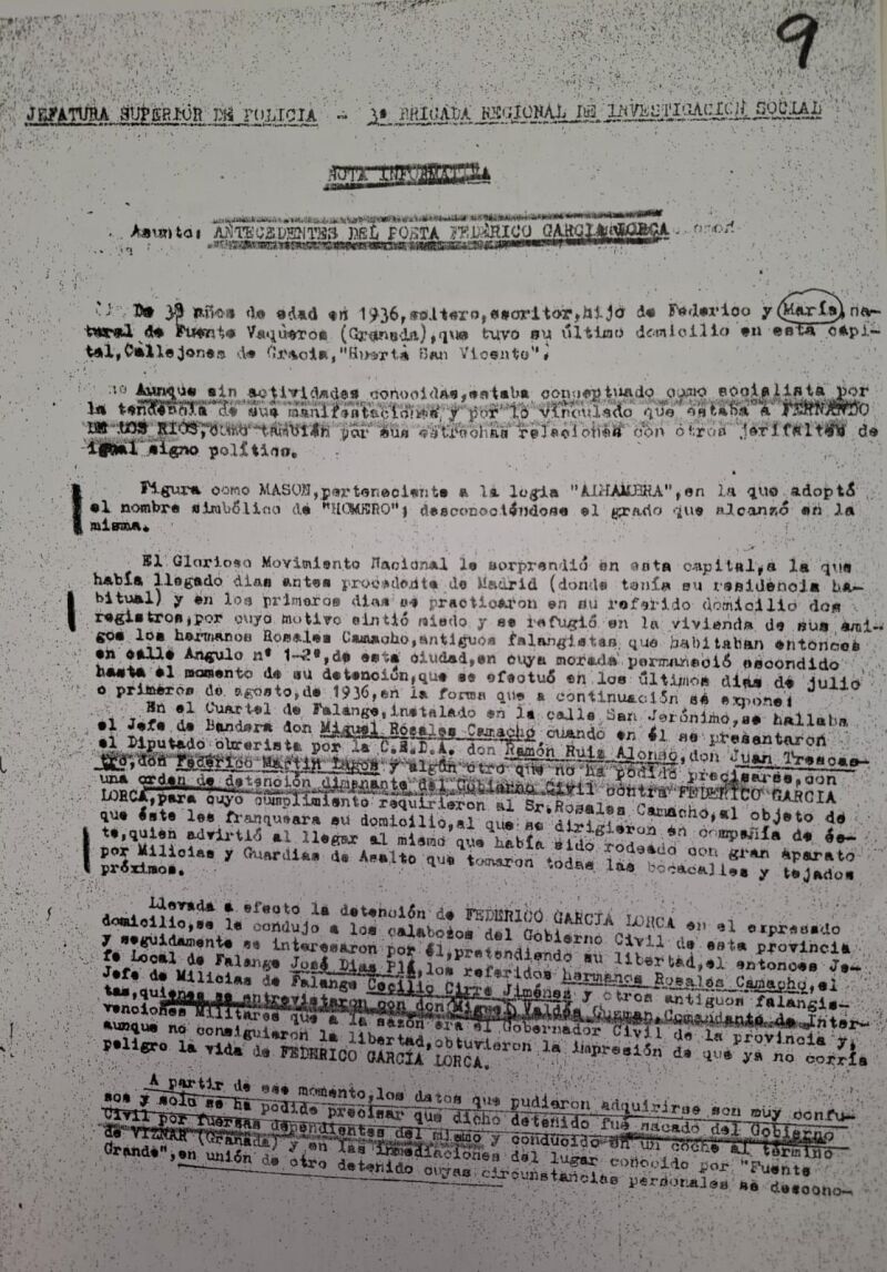 La página del informe sin censura