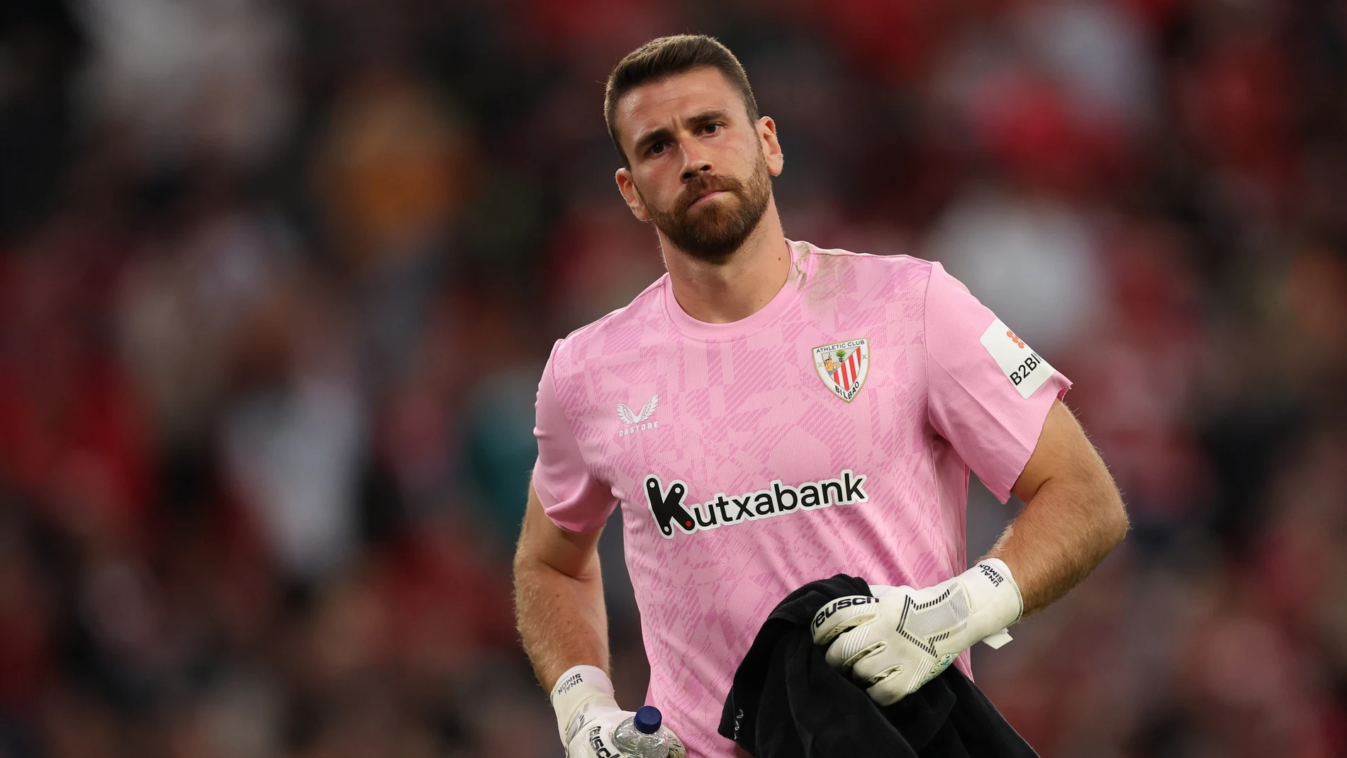 LIVERPOOL (United Kingdom), 04/08/2025.- Unai Simon of Athletic Club during a pre-season friendly soccer match between Liverpool FC and Athletic Club in Liverpool, Britain, 04 August 2025. (Futbol, Amistoso, Reino Unido) EFE/EPA/ADAM VAUGHAN