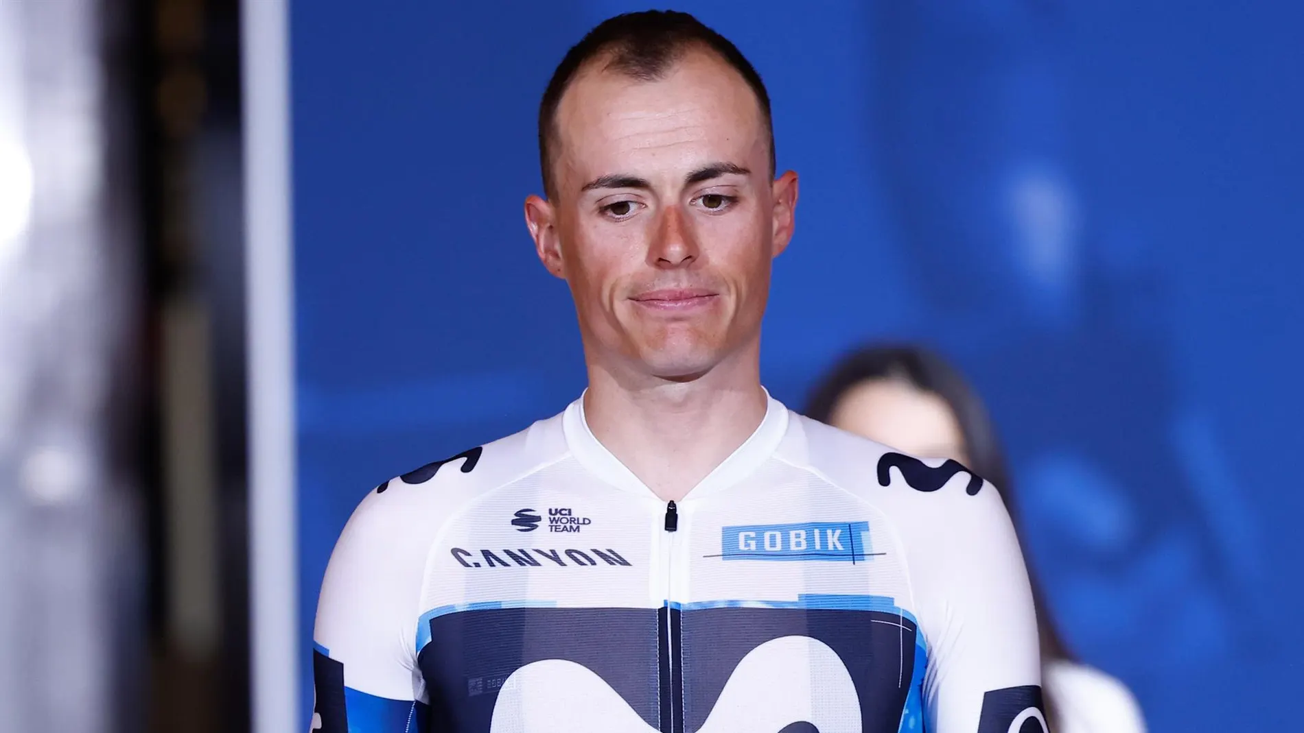 Enric Mas, con el maillot del Movistar Team