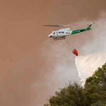 Evacuan un camping en Tarifa por un incendio en el paraje La Peña originado al arder una caravana