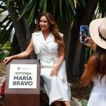María Bravo, ayer en la inauguración de la rotonda en su honor