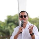 El presidente de Ecuador, Daniel Noboa, asiste a un acto público en Daule, Guayas