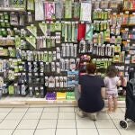 Material escolar de la vuelta al cole en grandes superficies comerciales.