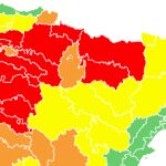 Mapa de niveles de riesgo para la salud por zonas de meteosalud
