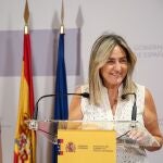 La delegada del Gobierno de España en Castilla- La Macha, Milagros Tolón, en rueda de prensa.