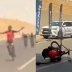 El ciclista Ihab Abdel Khader protagonizó un insólito final en la prueba junior del Campeonato Iraquí de Ciclismo