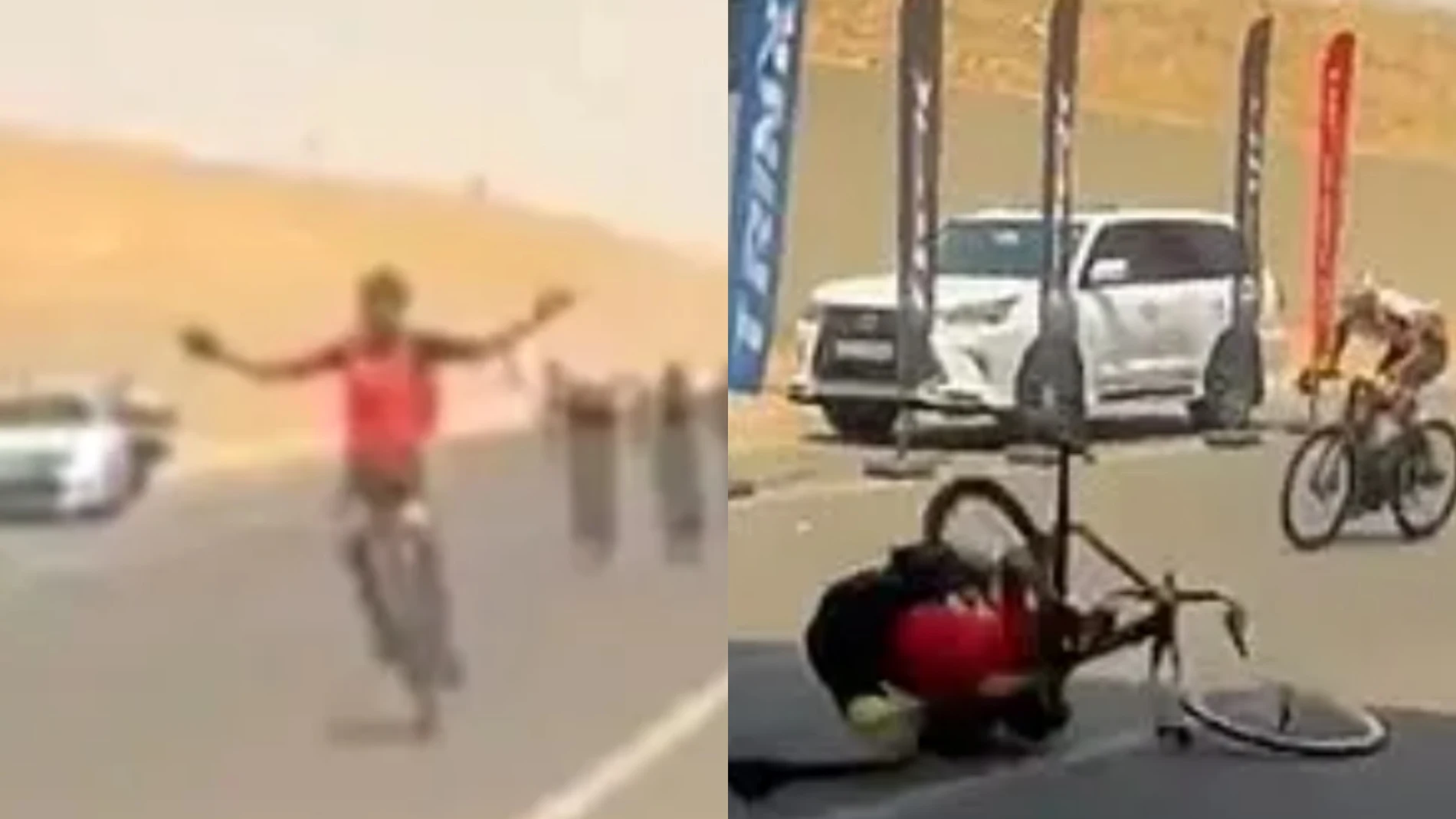 El ciclista Ihab Abdel Khader protagonizó un insólito final en la prueba junior del Campeonato Iraquí de Ciclismo