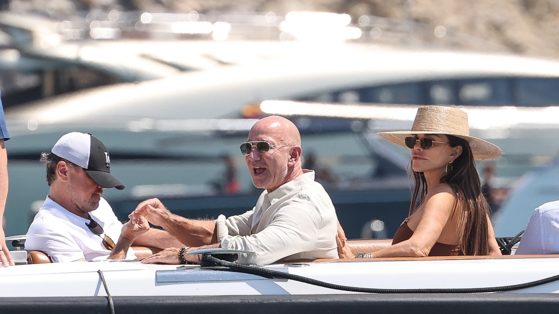 Leonardo DiCaprio, Jeff Bezos y Lauren Sanchez en Ibiza