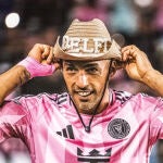 Luis Suárez celebra su gol ante Pumas por la Leagues Cup 2025