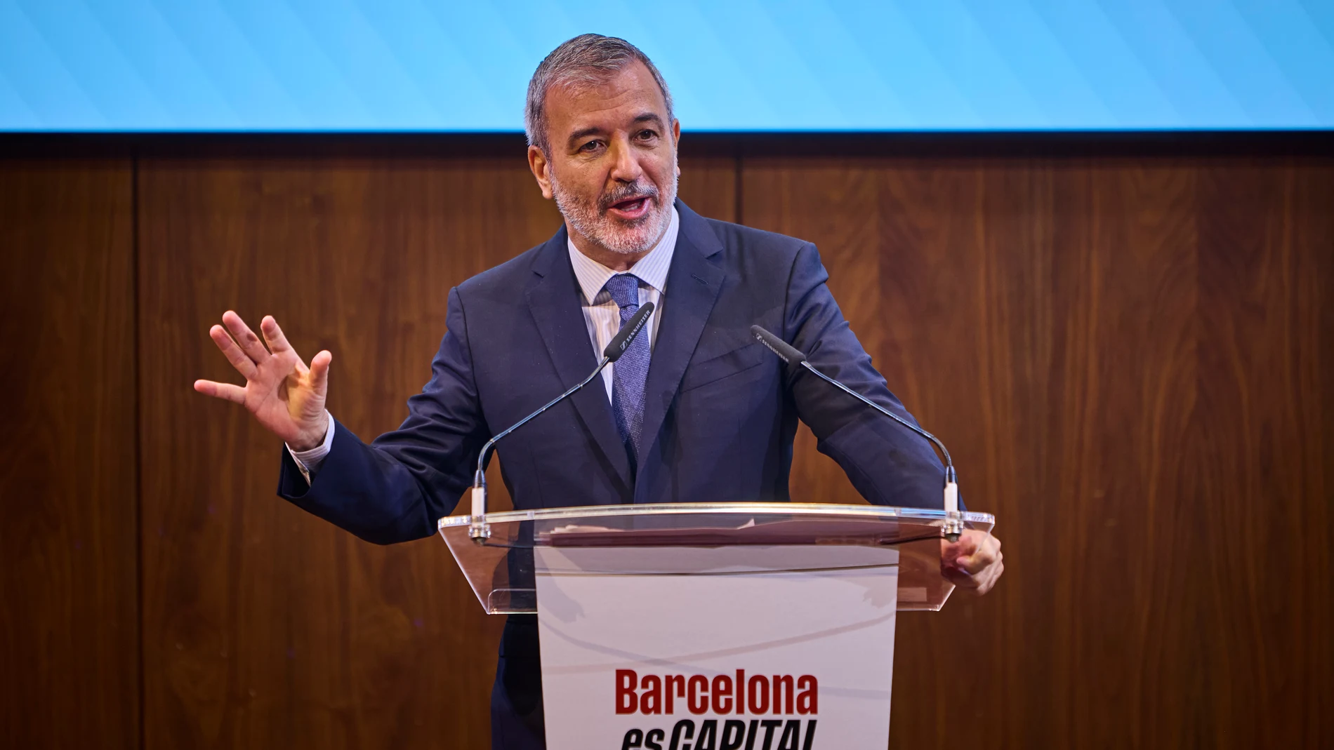 El alcalde de Barcelona, Jaume Collboni, pronuncia este lunes una conferencia bajo el título 'Barcelona es capital' en el madrileño museo Thyssen-Bornemisza. © Alberto R. Roldán / Diario La Razón. 16 06 2025