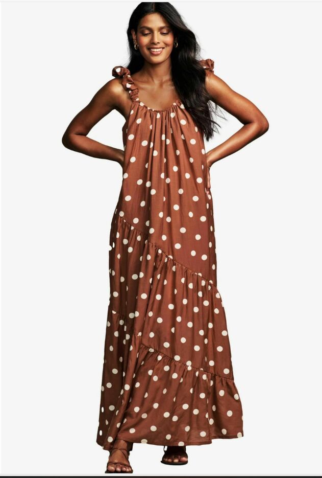 Vestido marrón lunares