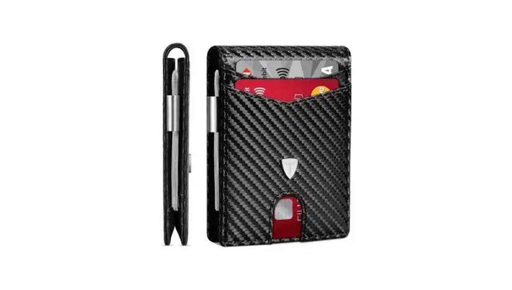 Cartera de fibra de carbono con bloqueo RFID