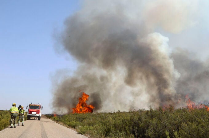 Incendio en Puercas (Zamora) en la Sierra de la Culebra