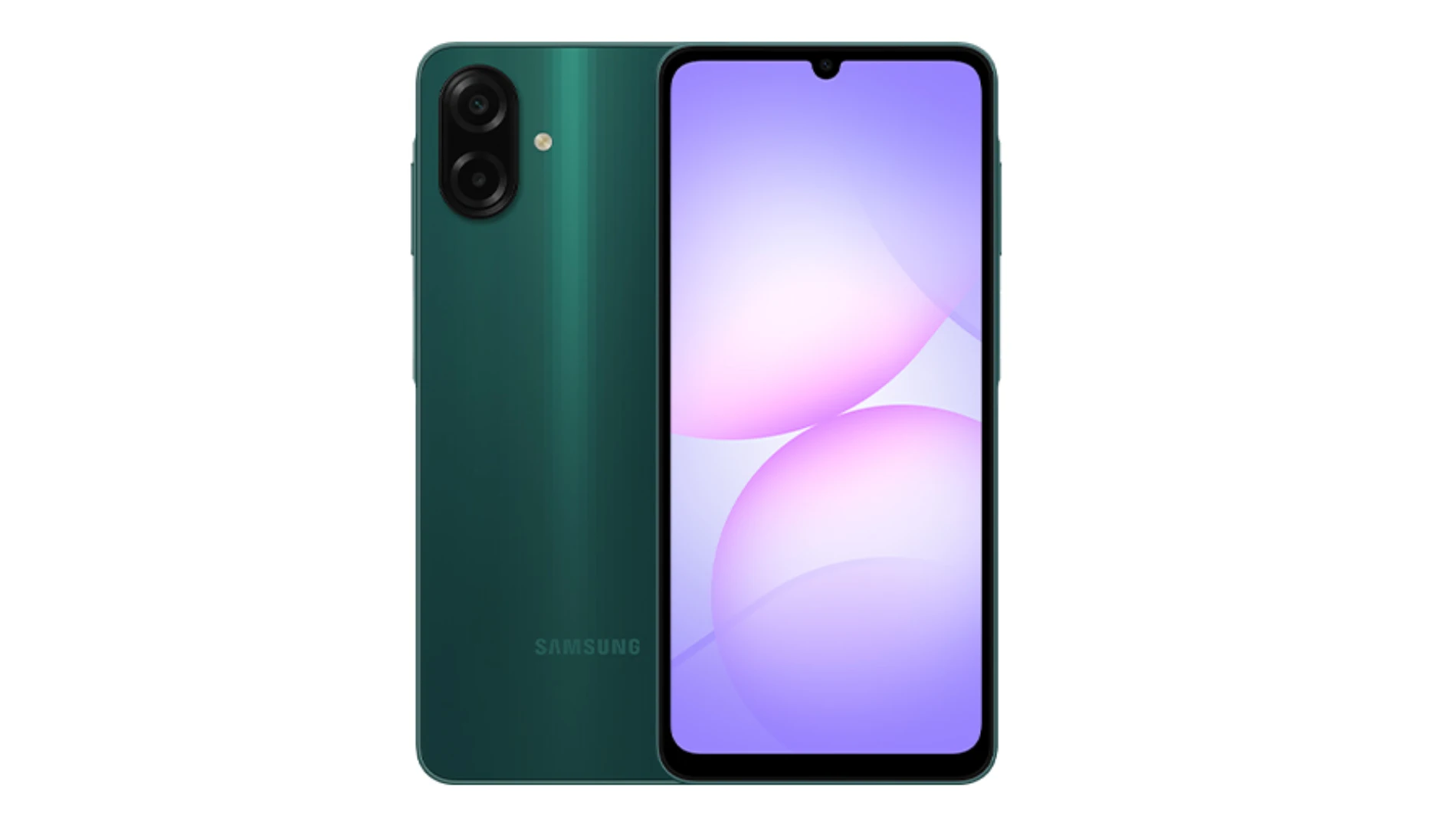 El diseño al completo del Samsung Galaxy A07 4G en color verde