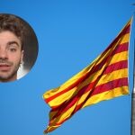 Un influencer argentino junto a la bandera de Cataluña