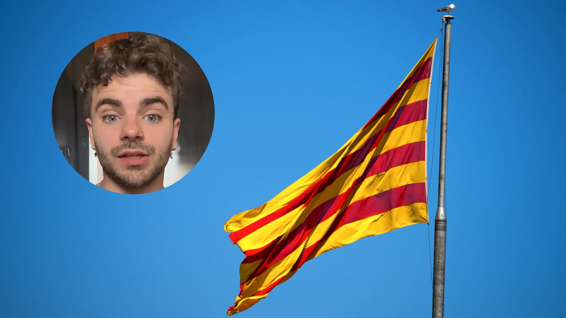 Un influencer argentino junto a la bandera de Cataluña