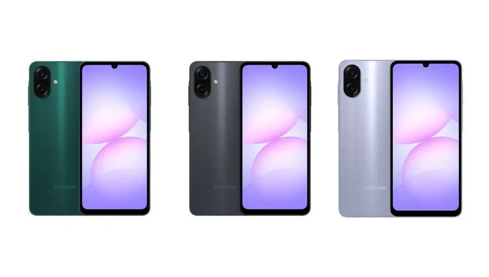 El Samsung Galaxy A07 4G en sus tres tonalidades disponibles