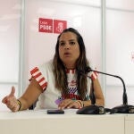 La vicesecretaria general, Nuria Rubio, tras la reunión de la Permanente del PSOECyL,