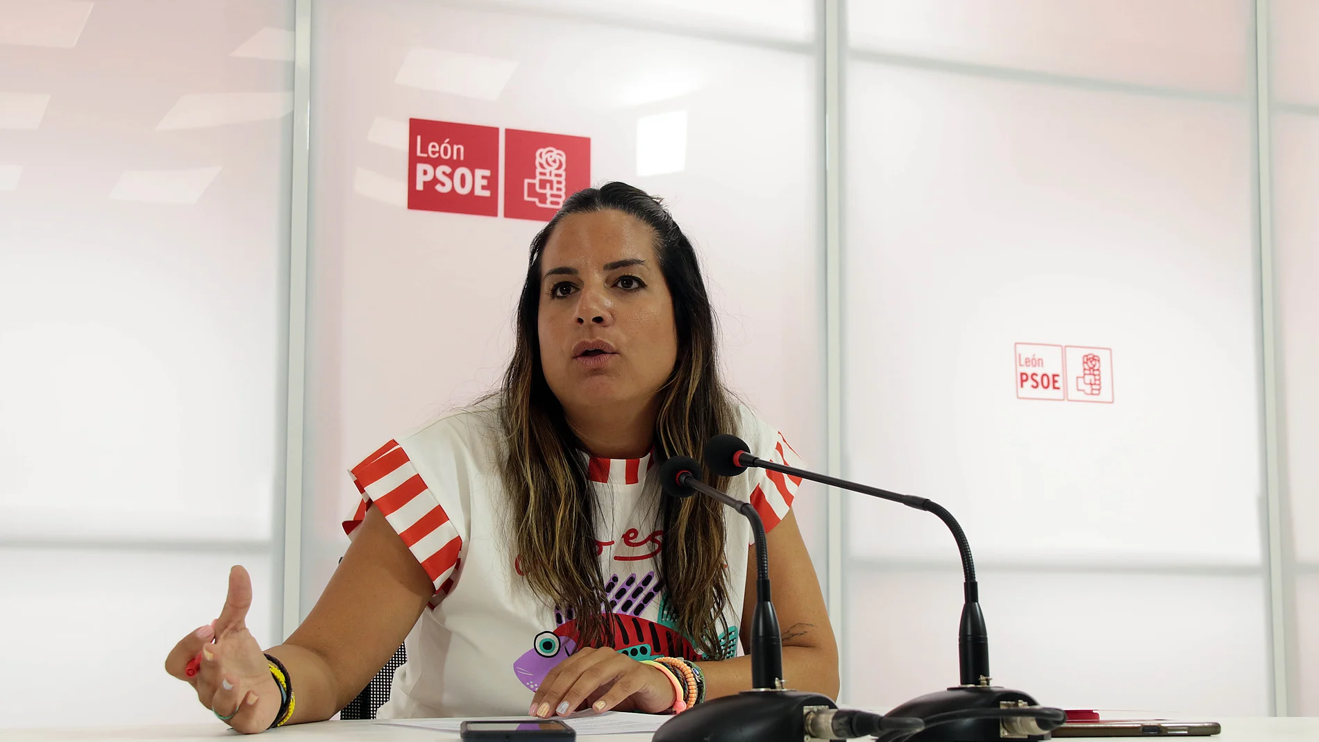 La vicesecretaria general, Nuria Rubio, tras la reunión de la Permanente del PSOECyL,