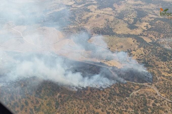 Parte del incendio en Navalmoralejo (Toledo) 