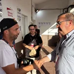 Abel Ramos saluda al vicepresidente de la Diputación Roberto Aller