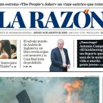 Portada de LA RAZÓN del jueves 14 de agosto de 2025